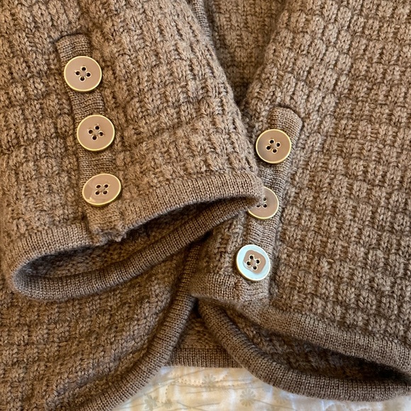 Talbot’s Taupe Brown Merino Sweater Knit Blazer Cardigan - Picture 6 of 8